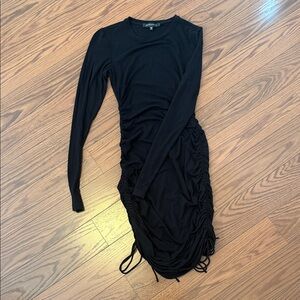 Elegant Black Dynamite Ruched Dress